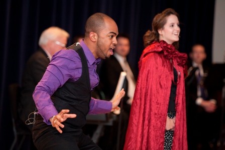Students perform selections from GVSU Opera Theatre production of Into the Woods David Robinson and Kaylin Heydenburg